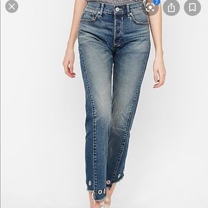 Express vintage skinny high rise w/ grommet ankle